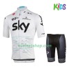 Kind Fietskleding (Fietsshirt + Fietsbroek Kort) 2017 Team Sky N003